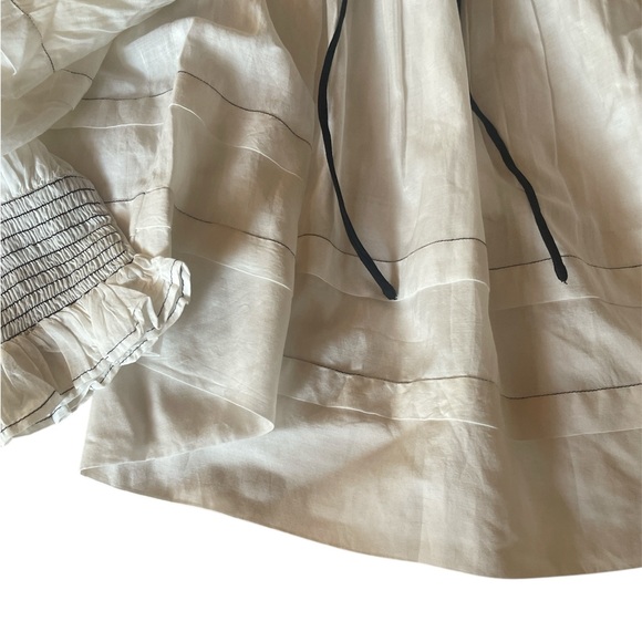 Anthropologie Long-Sleeve Babydoll Blouse White Small NWOT - Picture 7 of 7